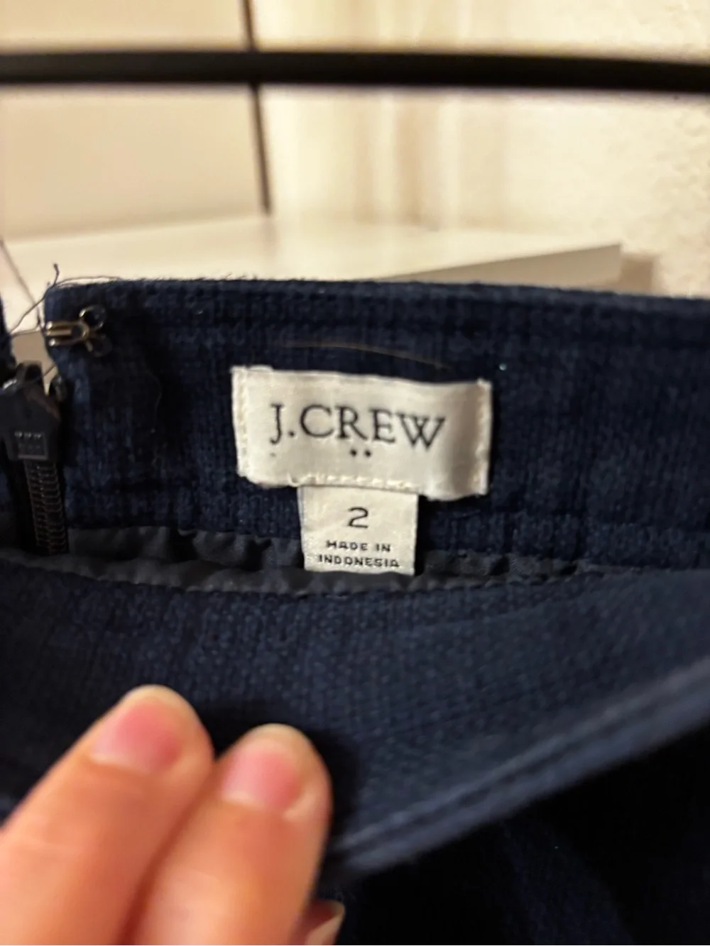 J. Crew Navy Scalloped Wrap Skirt